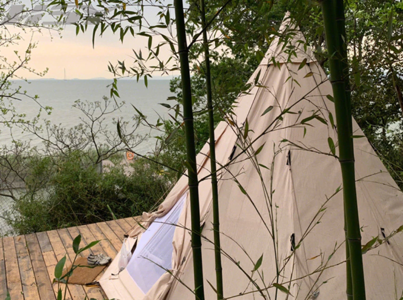 Cheap Goat Tents 5*5*3.5M Cotton Pyramid Tent Indian Family 3 8 People Breathable Waterproof 3000MM Windproof Outdoor Camping Villa Tent Tents 